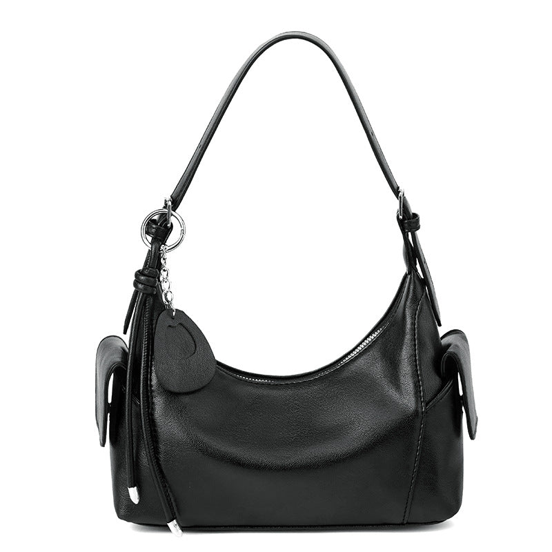 Minimal Curve Black Shoulder Bag