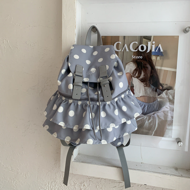 Korean Polka Dot Girls’ Backpack