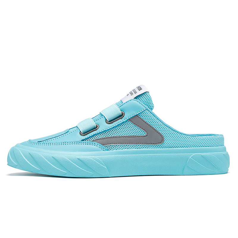 Men's Sporty Hook-and-Loop Backless Walking Sneakers