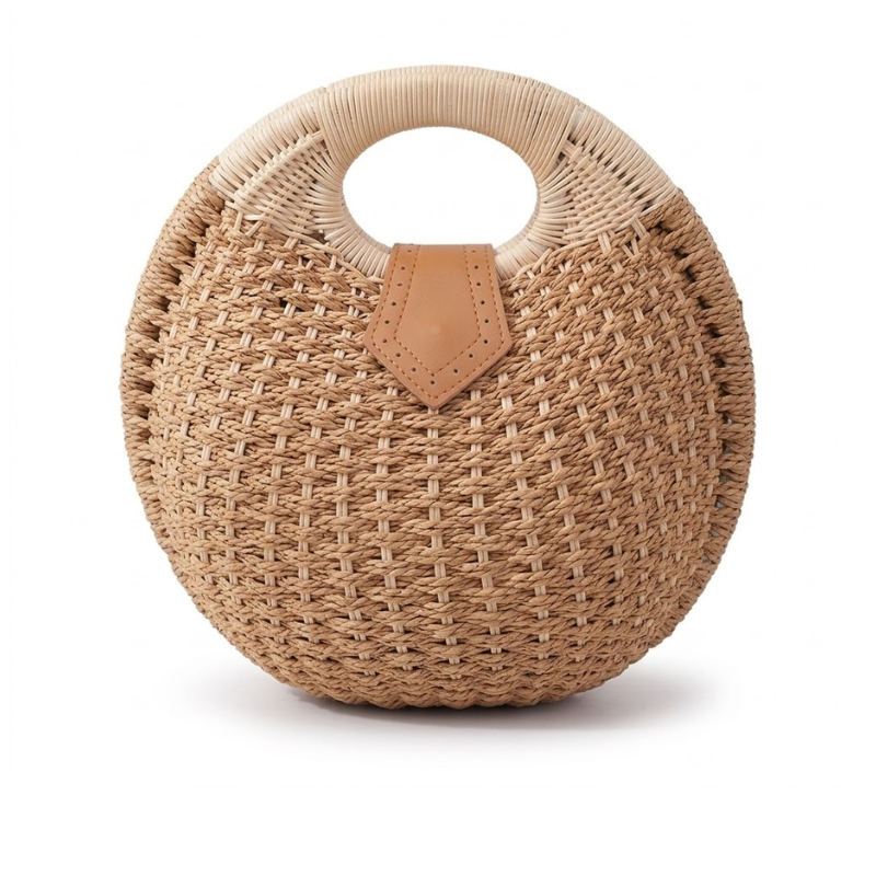 Women's Round Woven Handbag