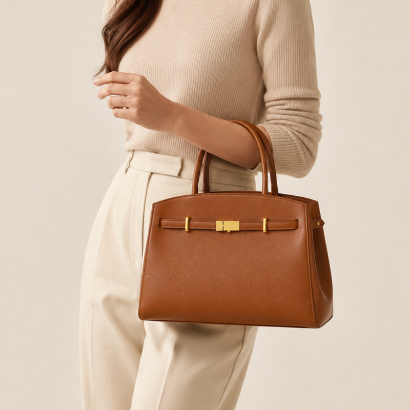 Zareva Luxe Structured Top Handle Handbag