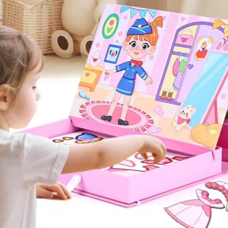 Cute Magnetic Dress-Up Doll Set for Kids