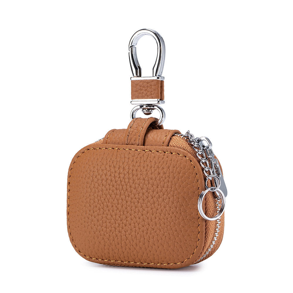 Compact Leather Key Pouch with Clip