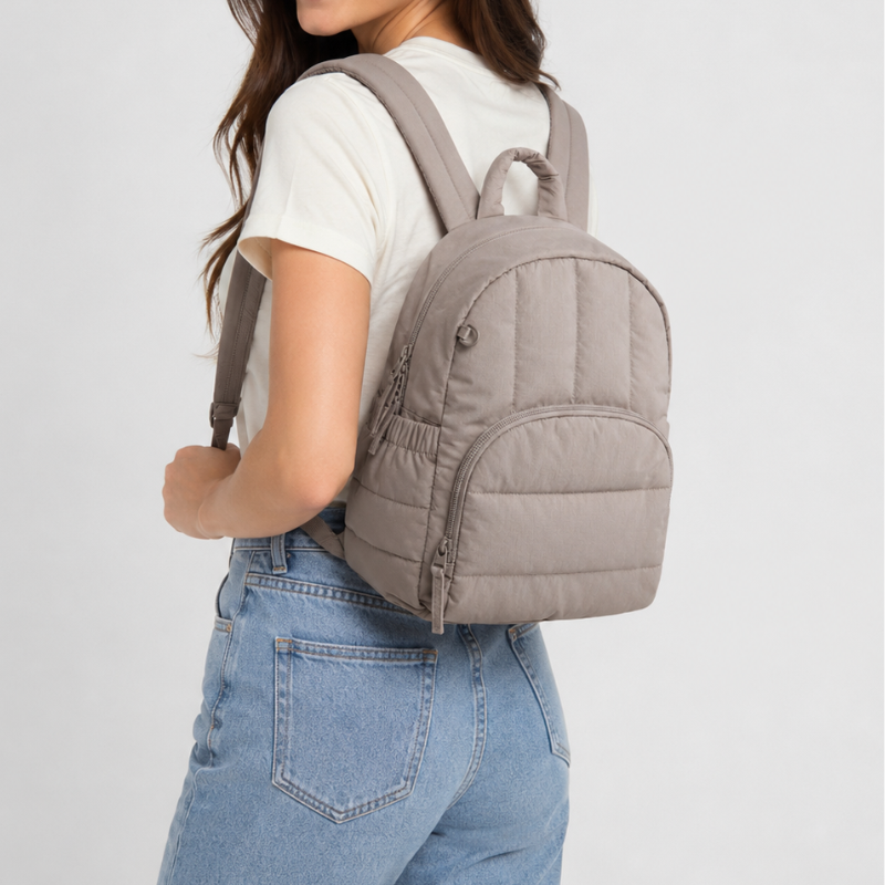 Veloura Quilted Mini Backpack