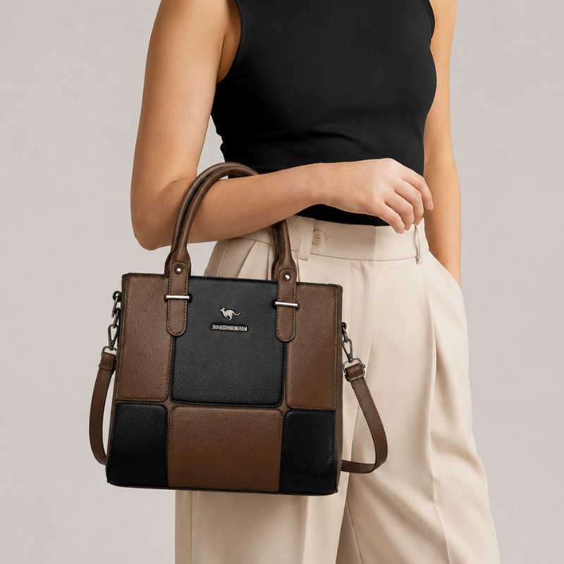 Monochrome Heritage Leather Handbag
