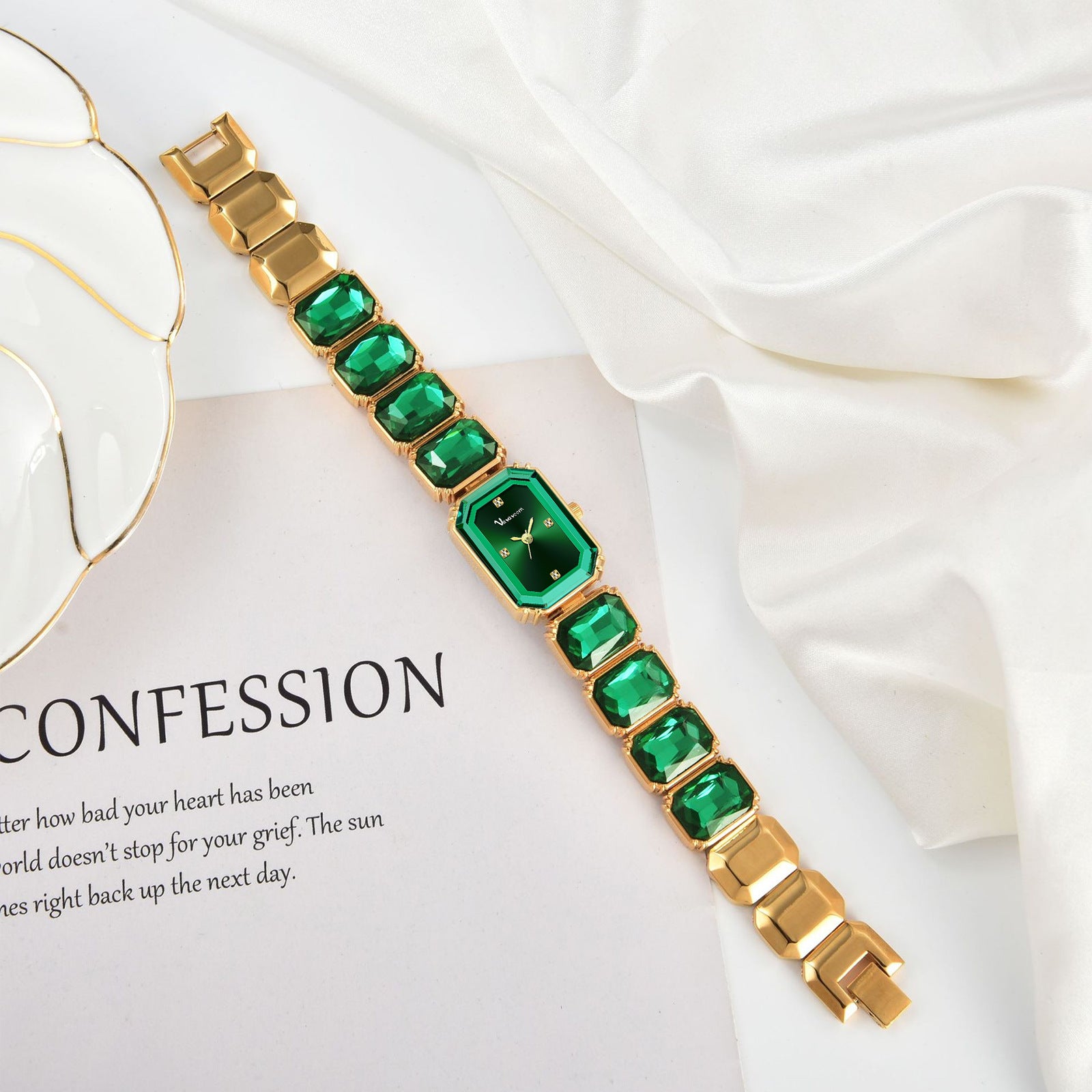 Emerald Luxe Gemstone Women’s Watch