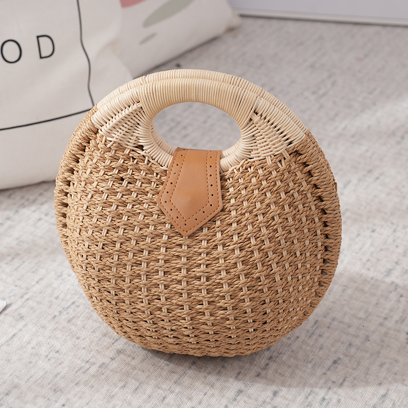 Women's Round Woven Handbag