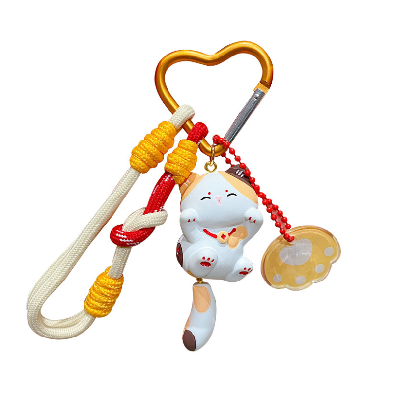 Lucky Cat Resin Bag Charm