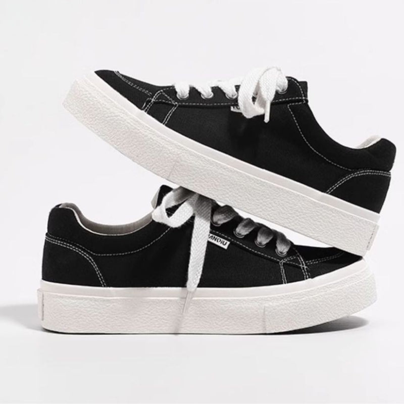 Women's Contrast Stitch Low Top Canvas Sneakers