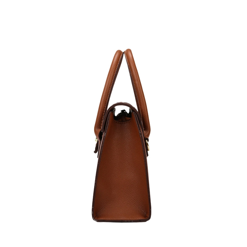 Sophisticated Embossed Top Handle Handbag