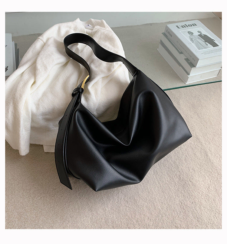 Trendy Large Capacity PU Leather College Tote Bag
