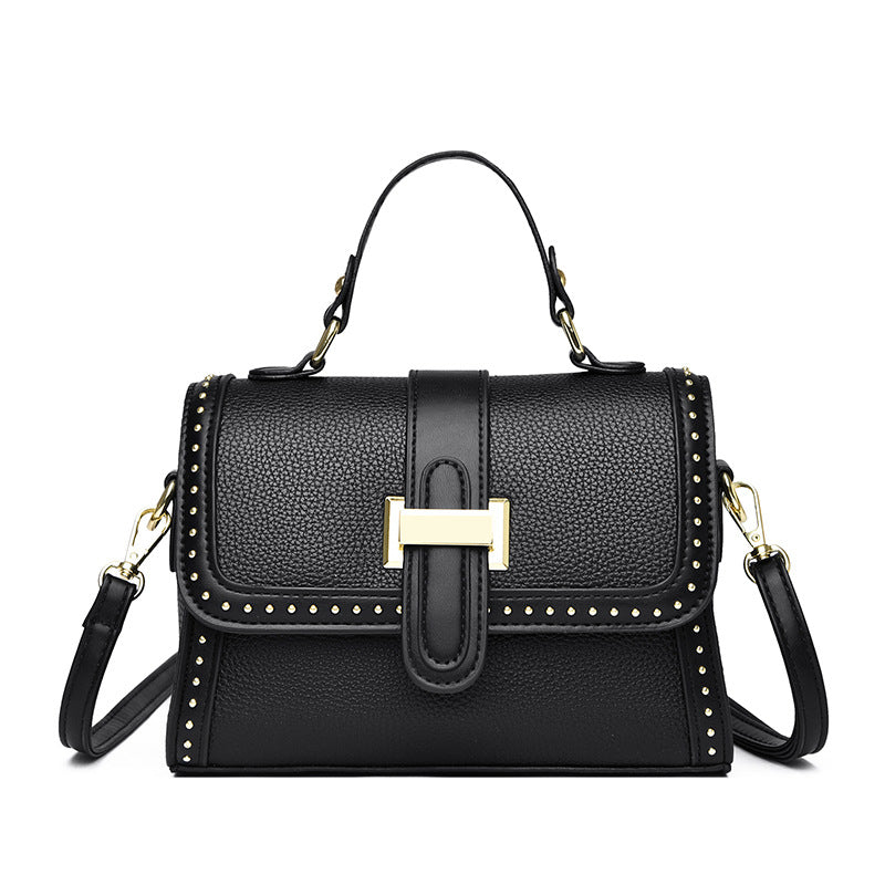 Regal Studded Flap Handbag