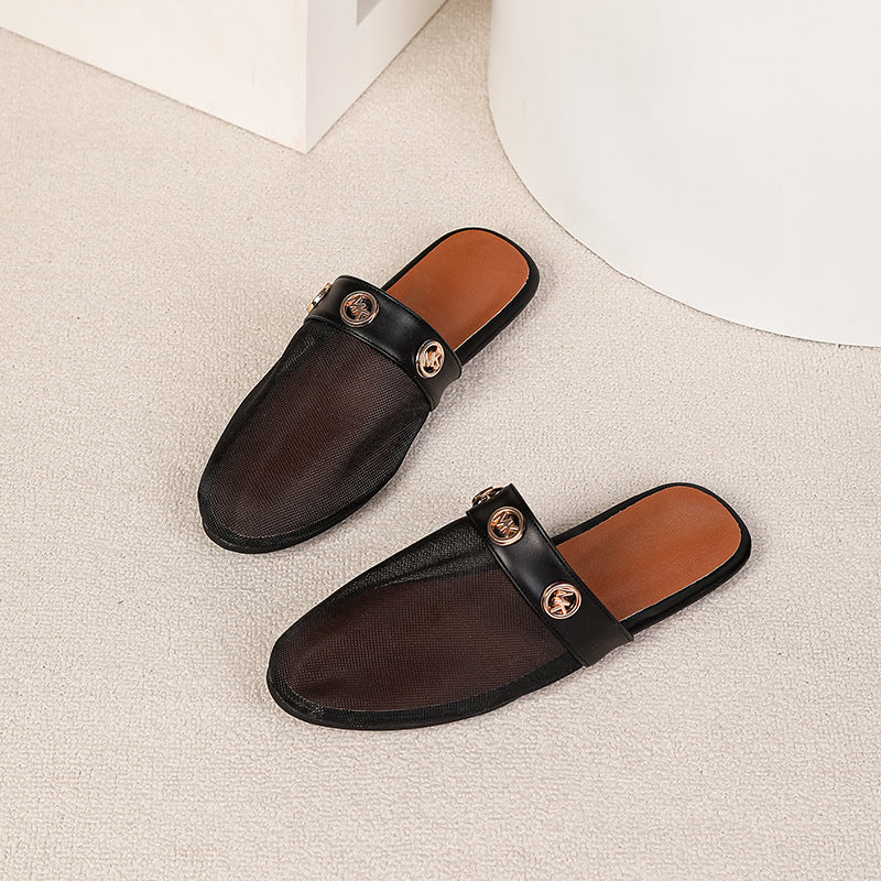 Breathable Mesh Hollow Out Slip On Sandals