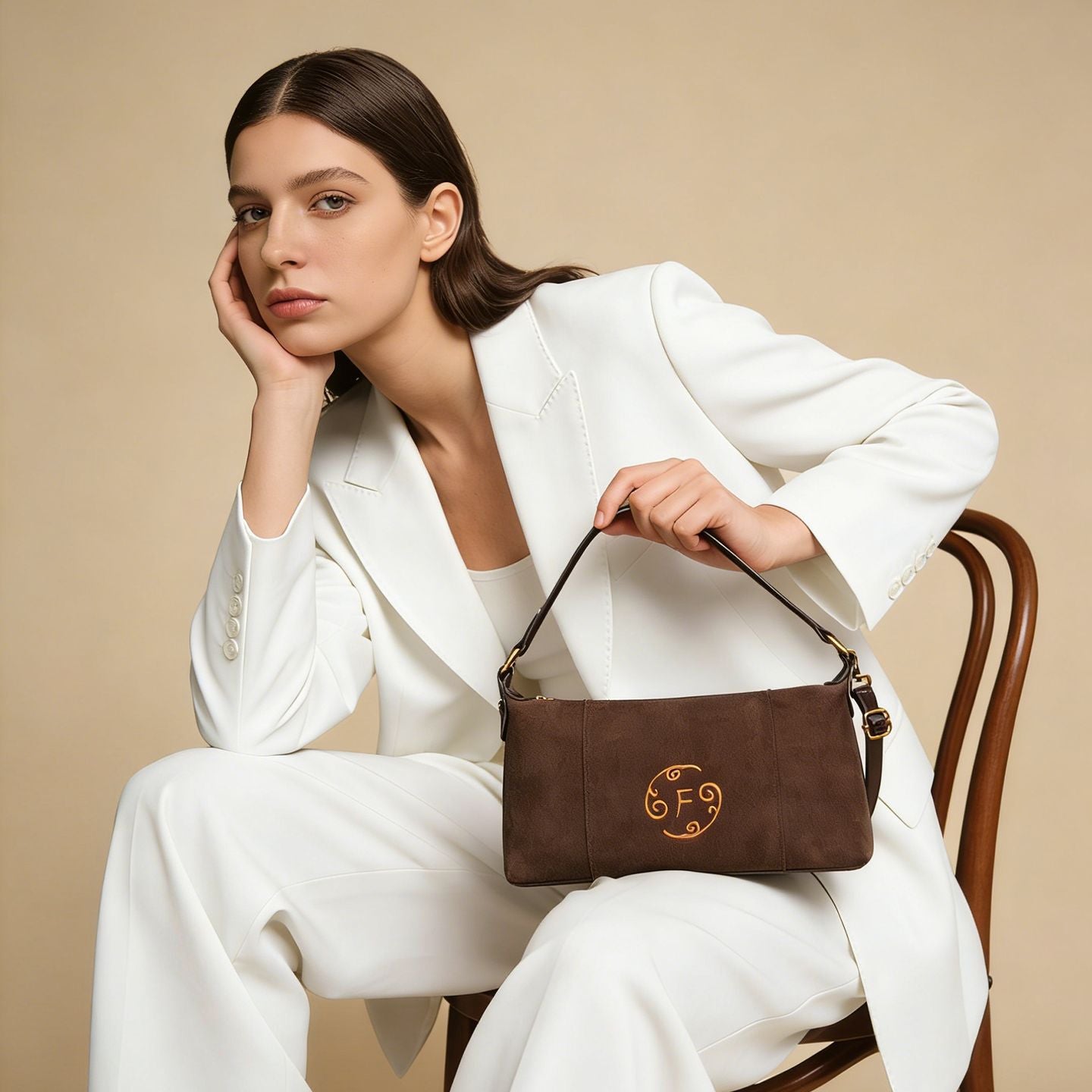 Embro Suede Retro Square Shoulder Bag