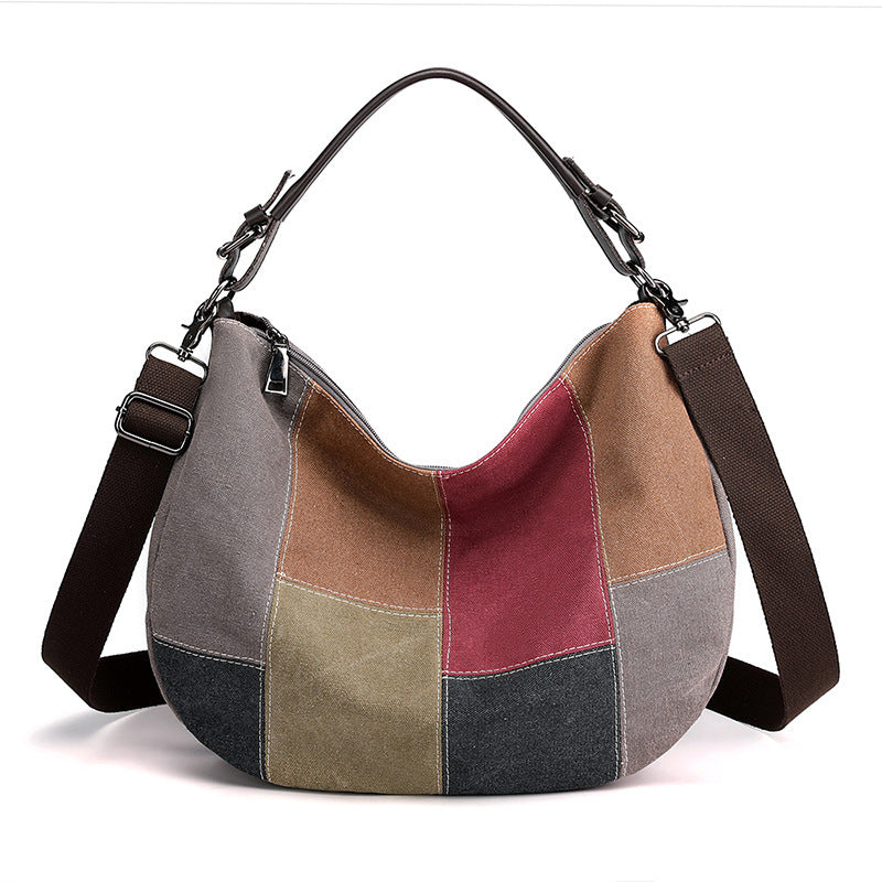 Retro Patchwork Women’s Shoulder Bag