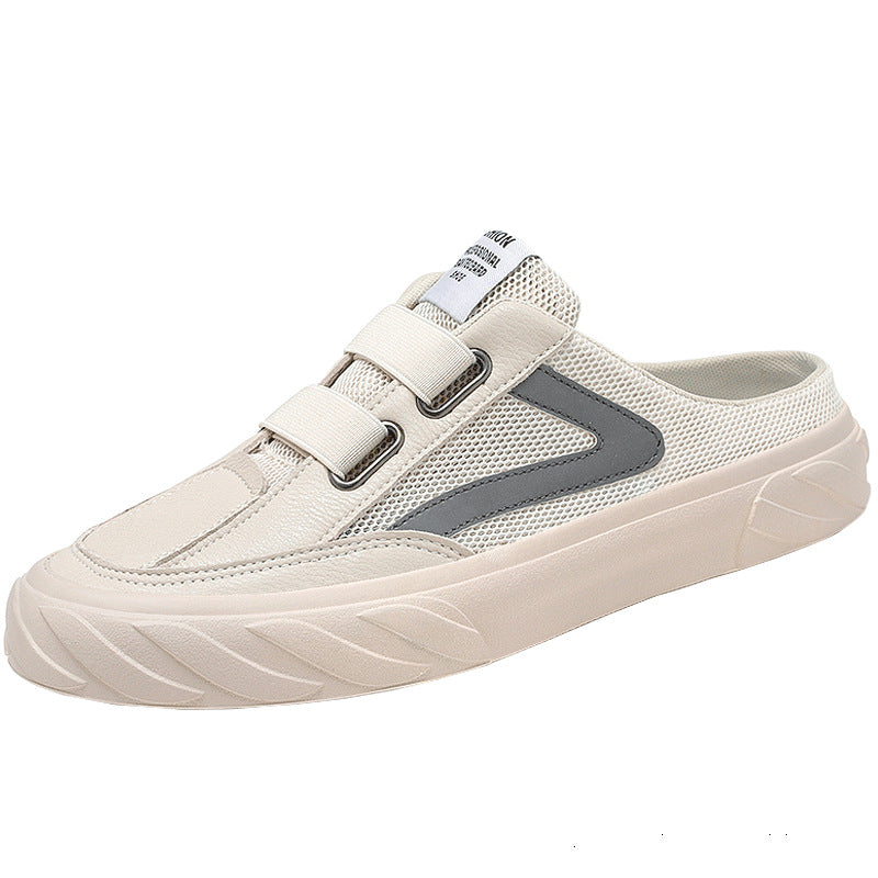 Men's Sporty Hook-and-Loop Backless Walking Sneakers