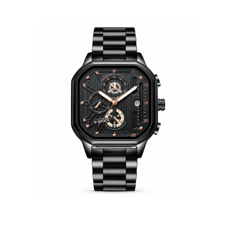 Angular Luminous Steel Watch
