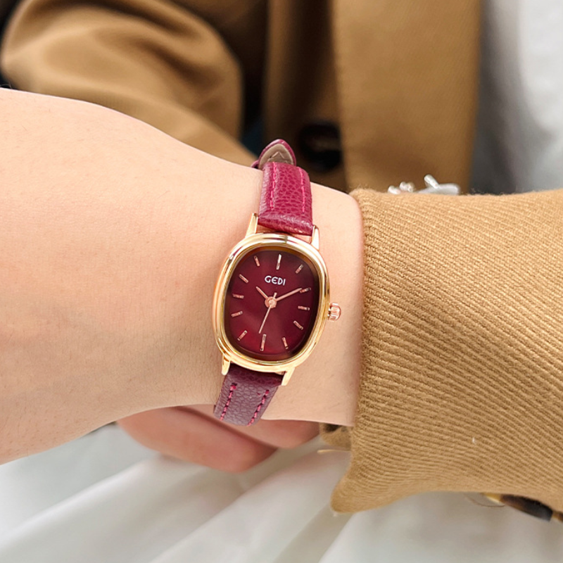 Ruby Rectangle Leather Watch