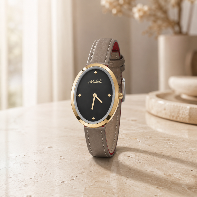 Oval Minimal Leather Watch