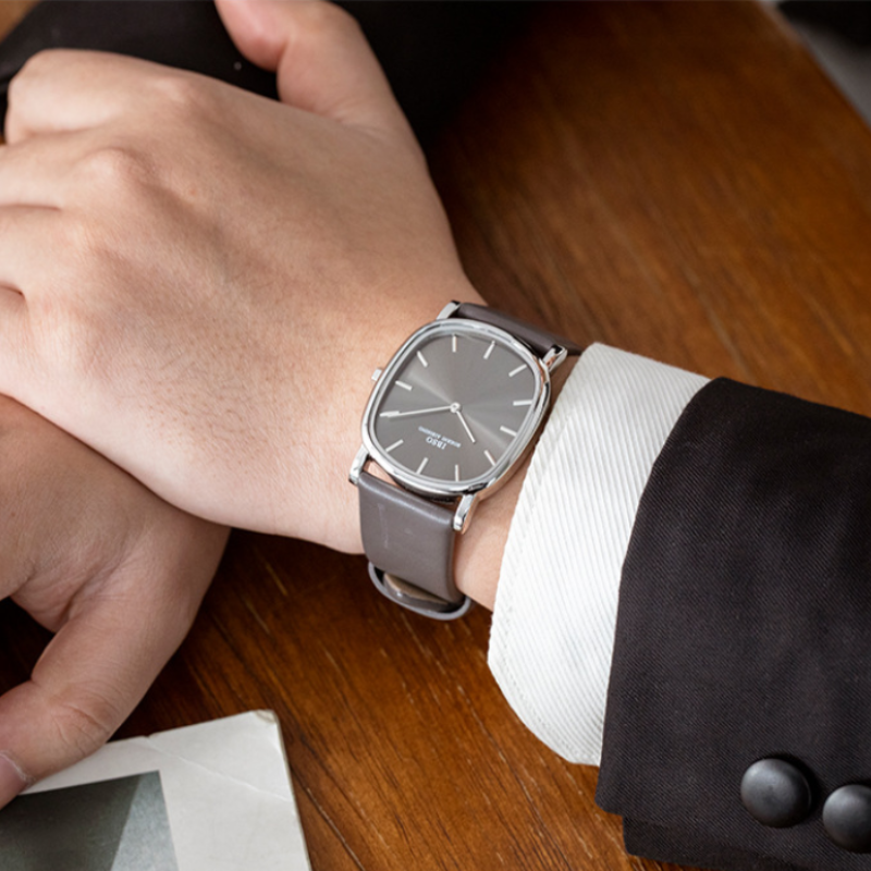 Olive Arc Minimal Leather Watch