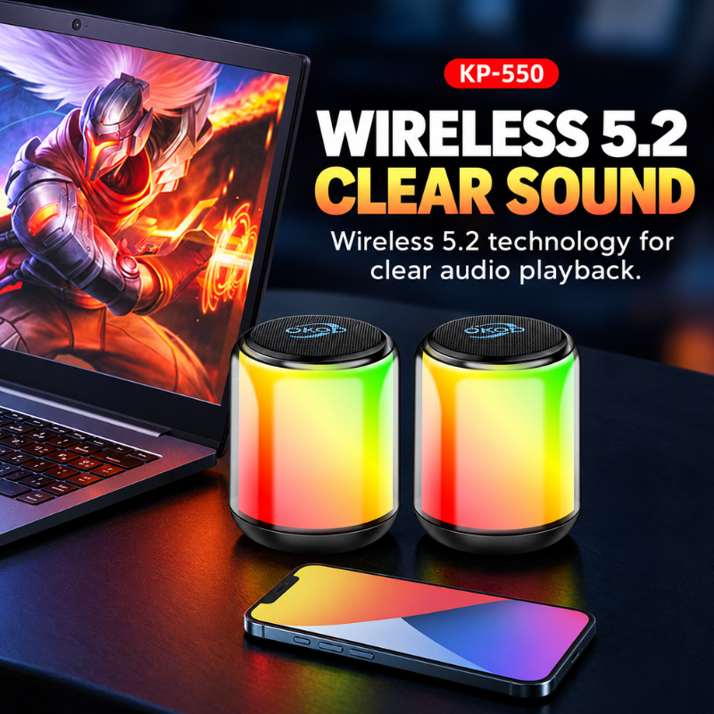 RGB Glow Cylinder Bluetooth Speaker