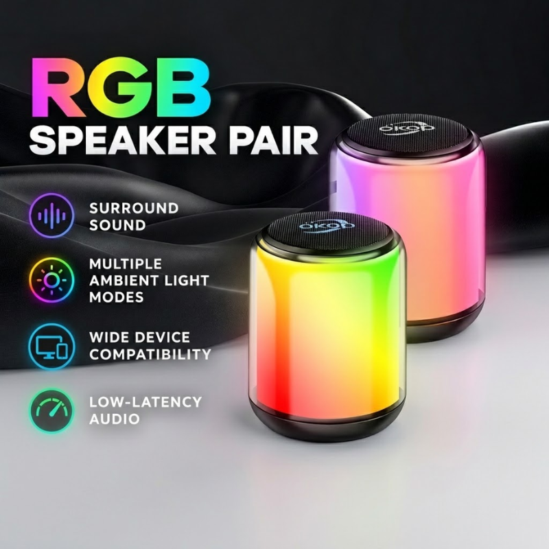 RGB Glow Cylinder Bluetooth Speaker