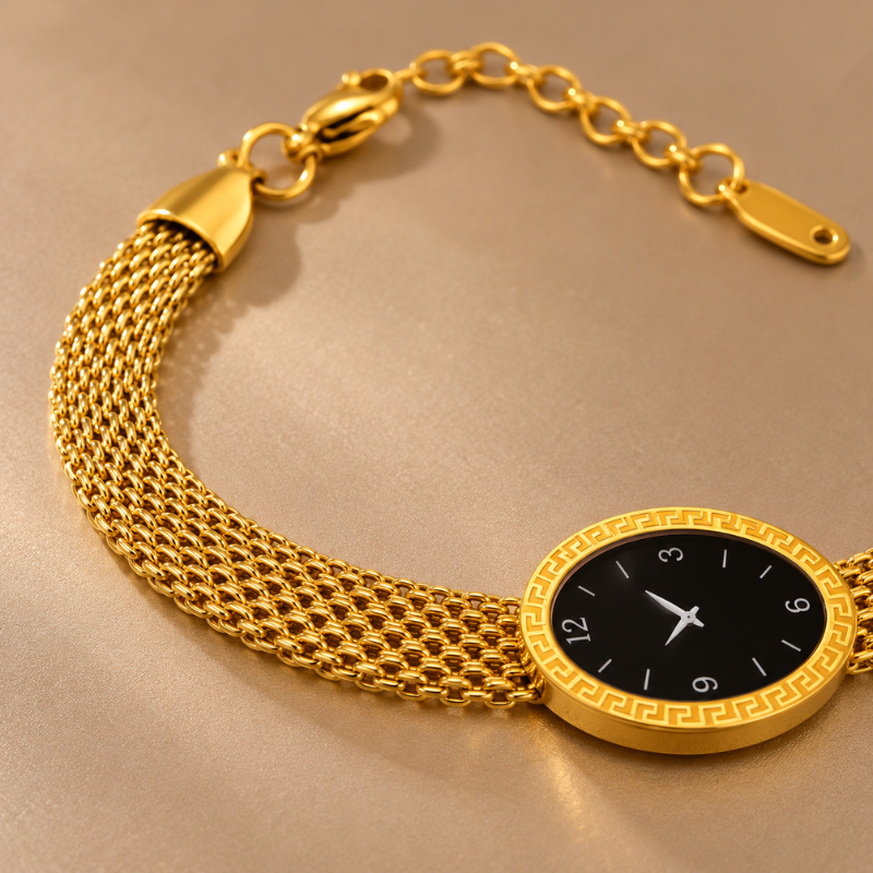 European Style Gold Mesh Bracelet Watch