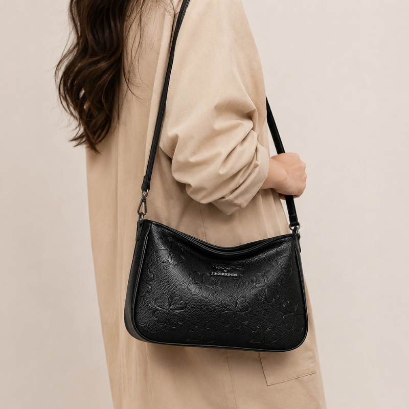Floral Embossed Shoulder Bag