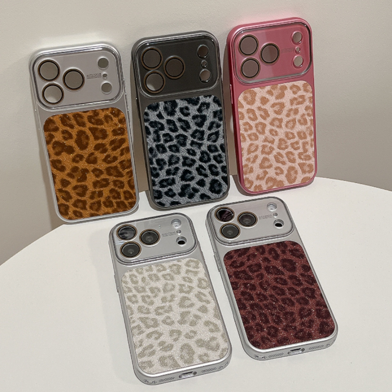 Glitter Leopard Print iPhone Case