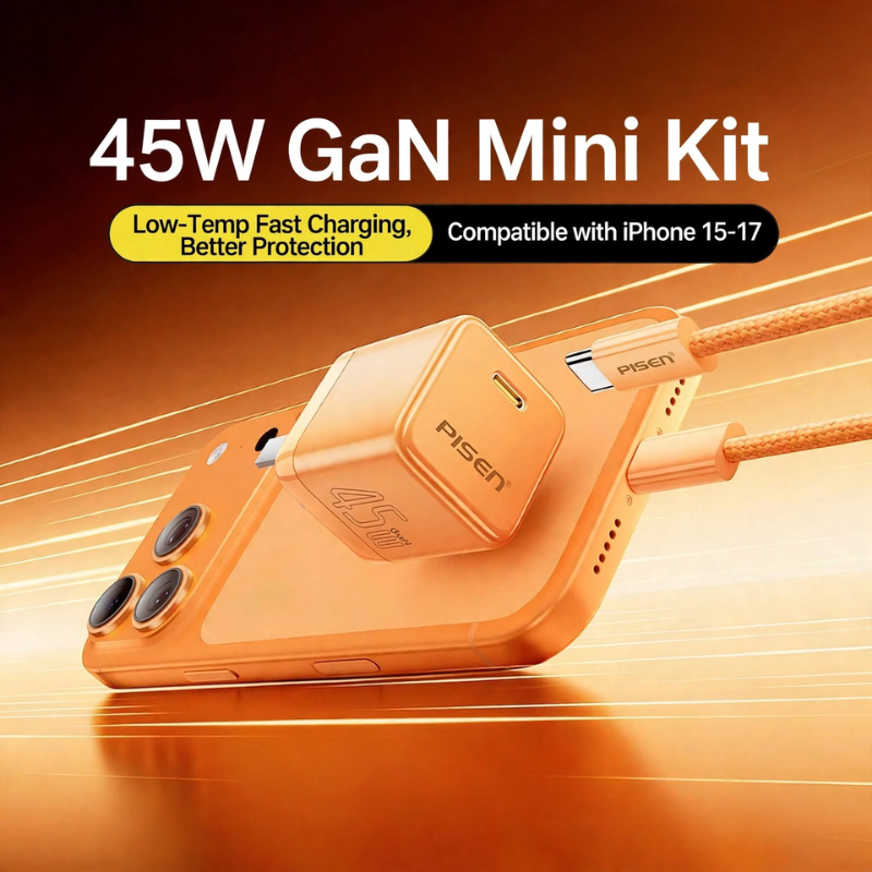 Compact USB-C GaN Wall Charging Adapter