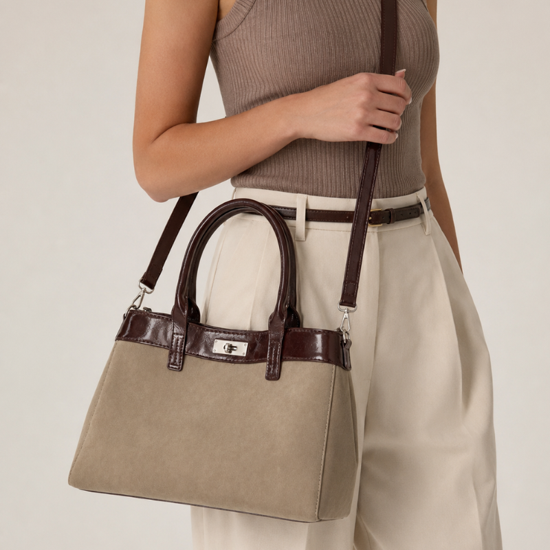 Smooth Leather Structured Handbag
