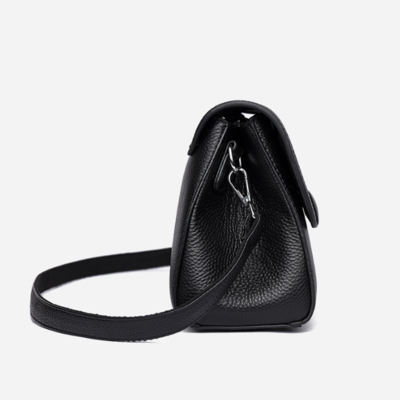 Minimalist Leather Flap Crossbody Bag