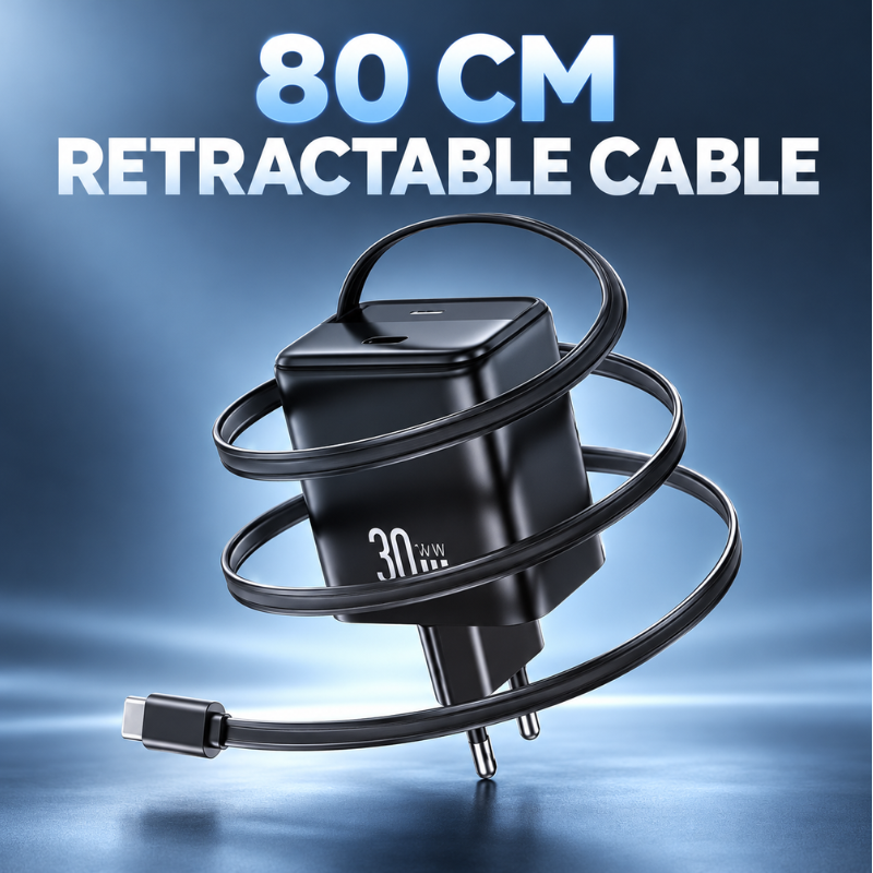 Fast Charging Adapter with Type-C Cable