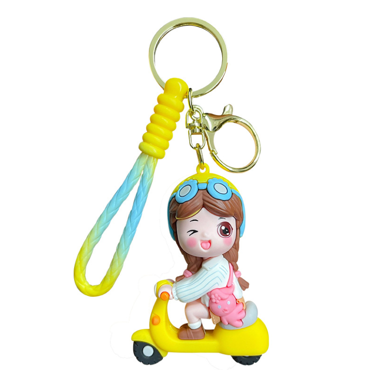 Scooter Girl Epoxy Bag Charm