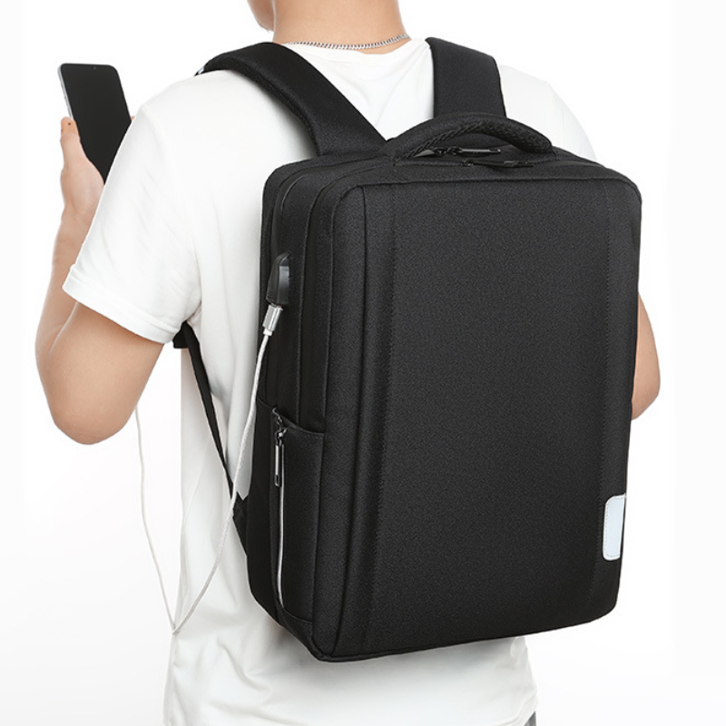 Anti-Theft Business Polyester Backpack with USB Charging