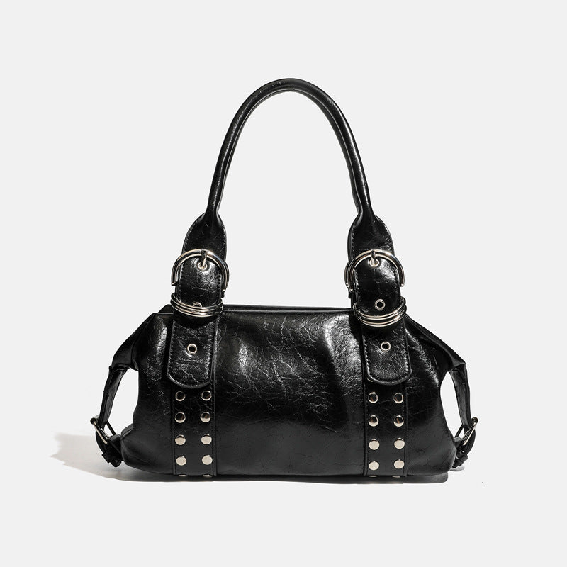 Studded Leather Shoulder Bag