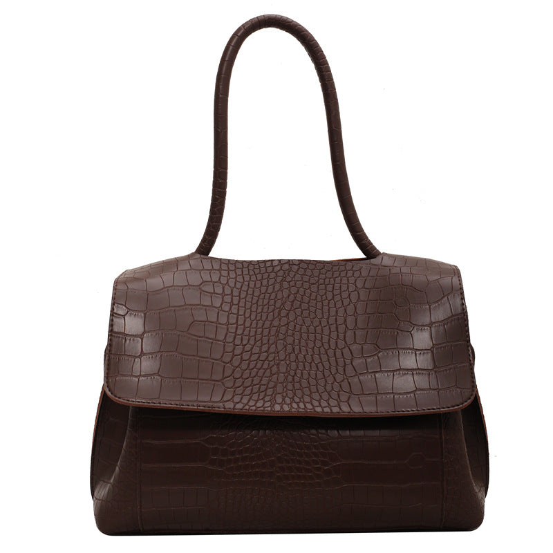 Wide-Band Commuter Shoulder Tote Bag
