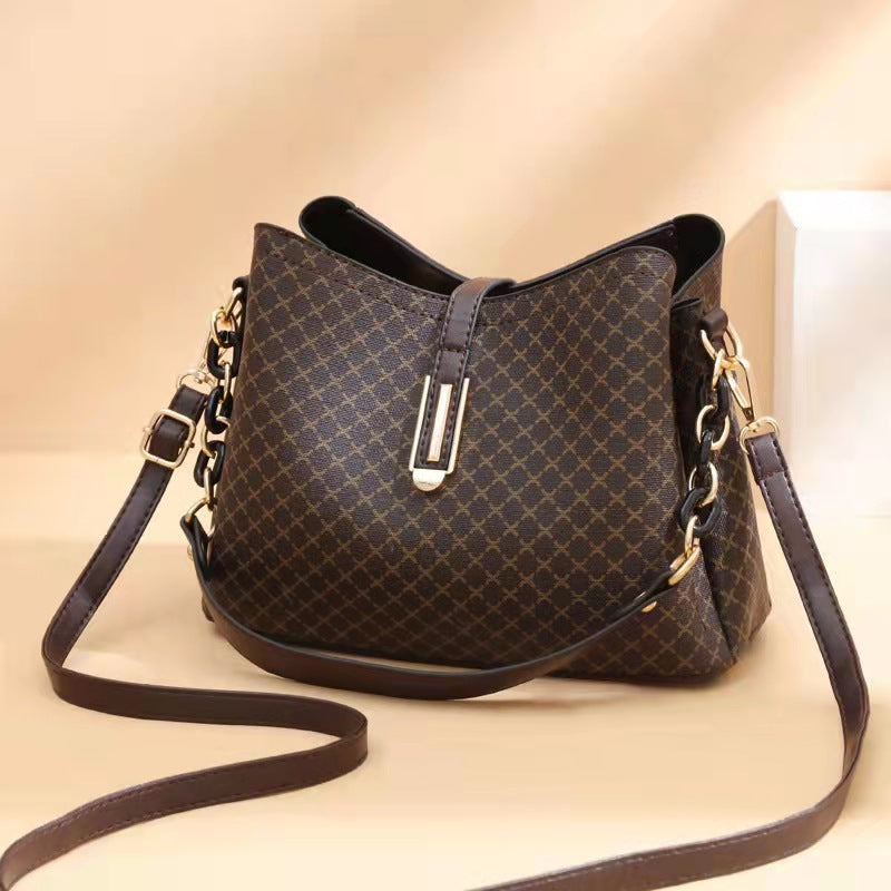 Large Capacity Triple Layer PU Leather Shoulder Messenger Bag