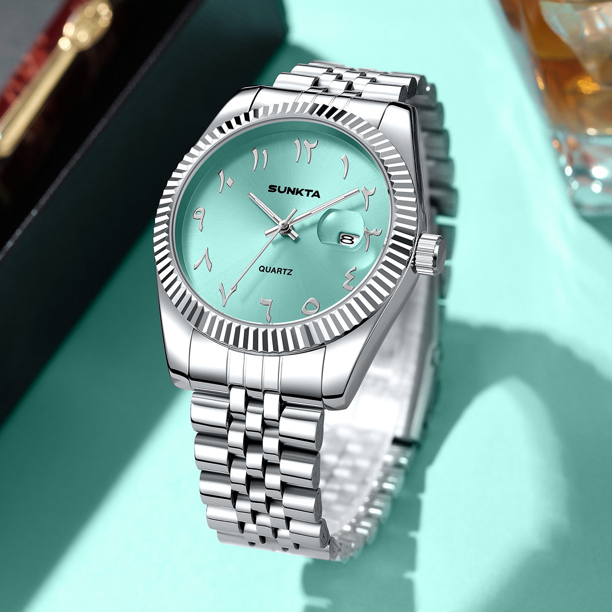 Arabic Dial Stainless Steel Watch