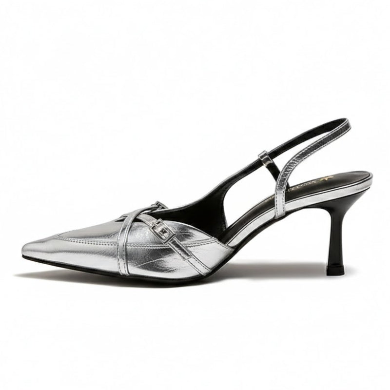 Women Elegant Pointed-Toe Slingback Heels