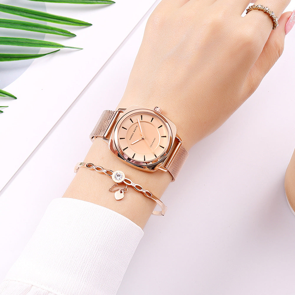 Rose Mesh Minimal Watch