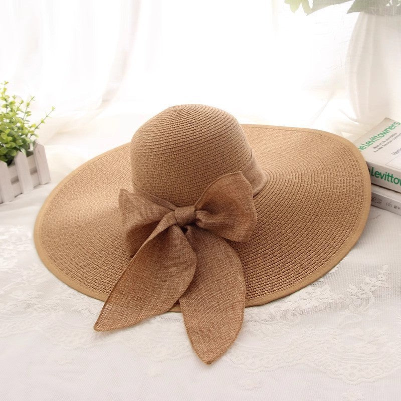 Luna Elegant Wide Brim Bow Summer Hat