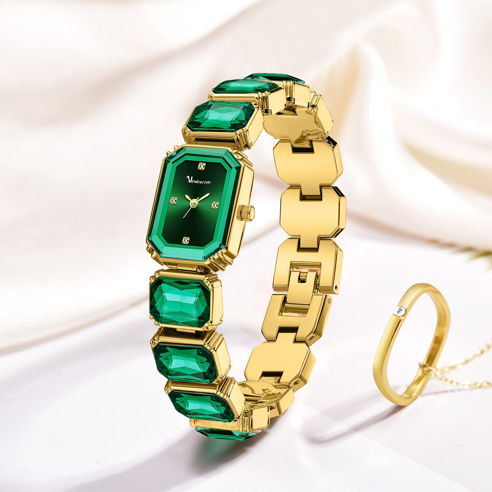 Emerald Luxe Gemstone Women’s Watch