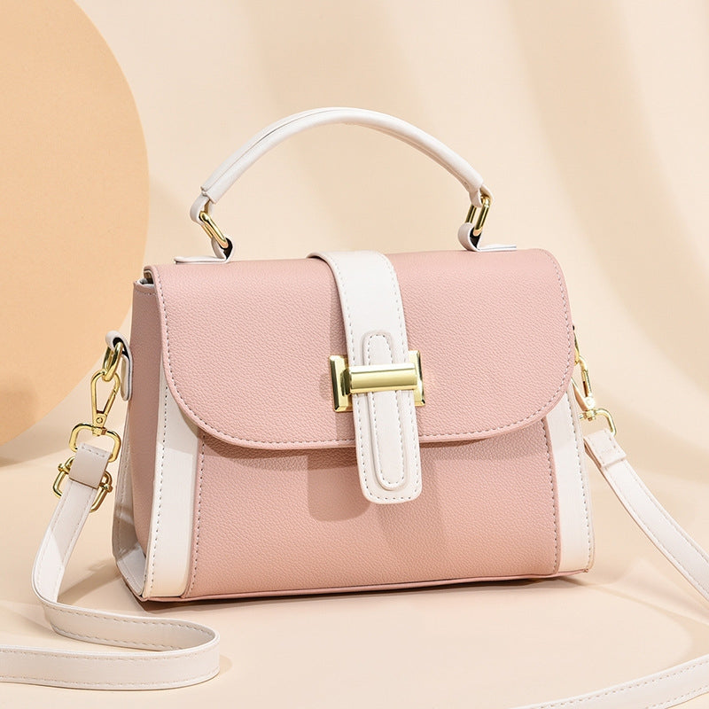 Women's Elegant Contrast-Stitched Handbag