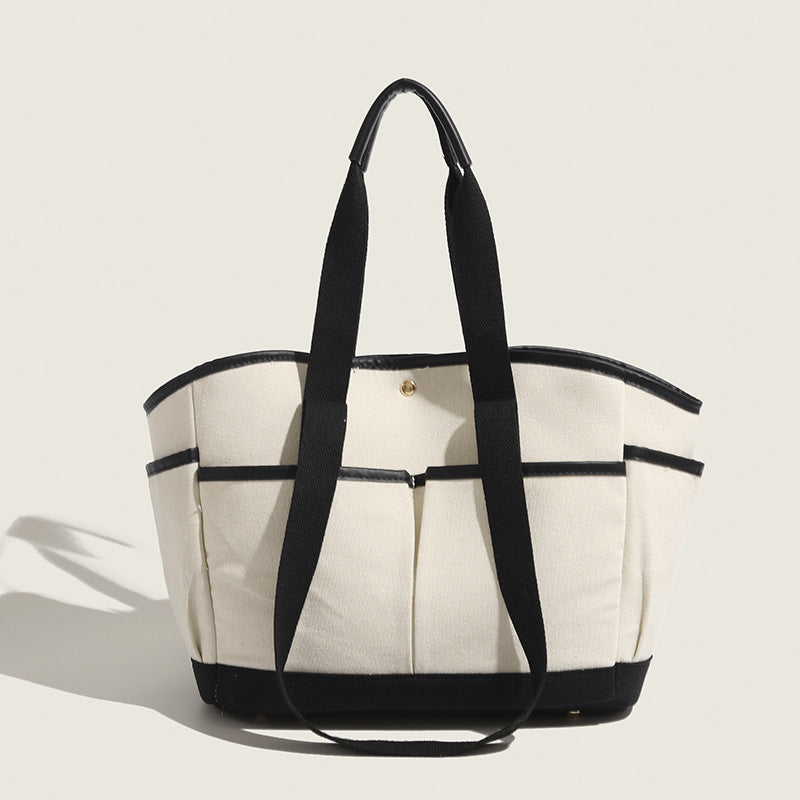 Canvas Multi-Compartment Shoulder Bag