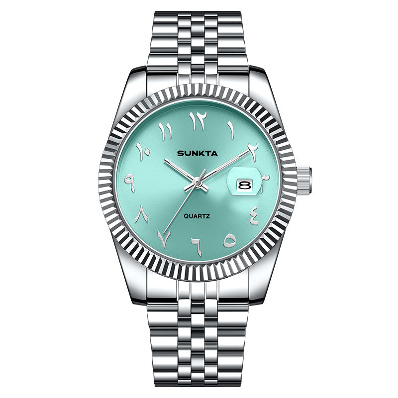 Arabic Dial Stainless Steel Watch
