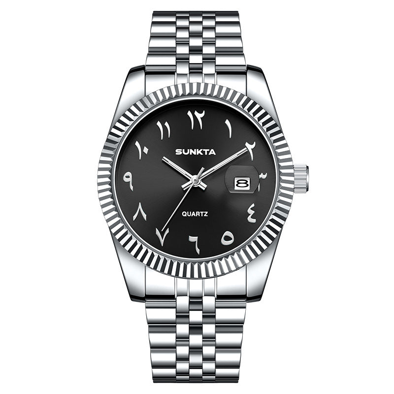 Arabic Dial Stainless Steel Watch