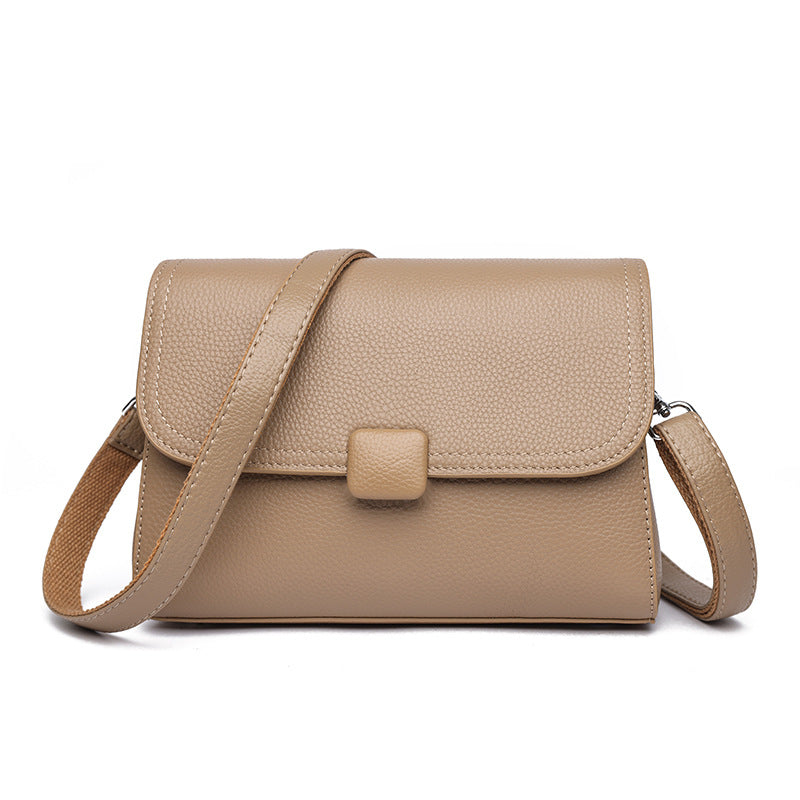 Minimalist Leather Flap Crossbody Bag
