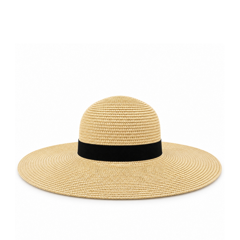Marina Wide-Brim Straw Beach Hat