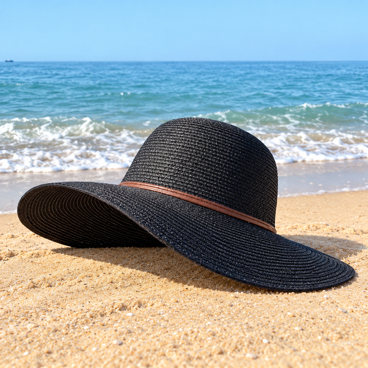 Coastal Bow Wide Brim Straw Hat